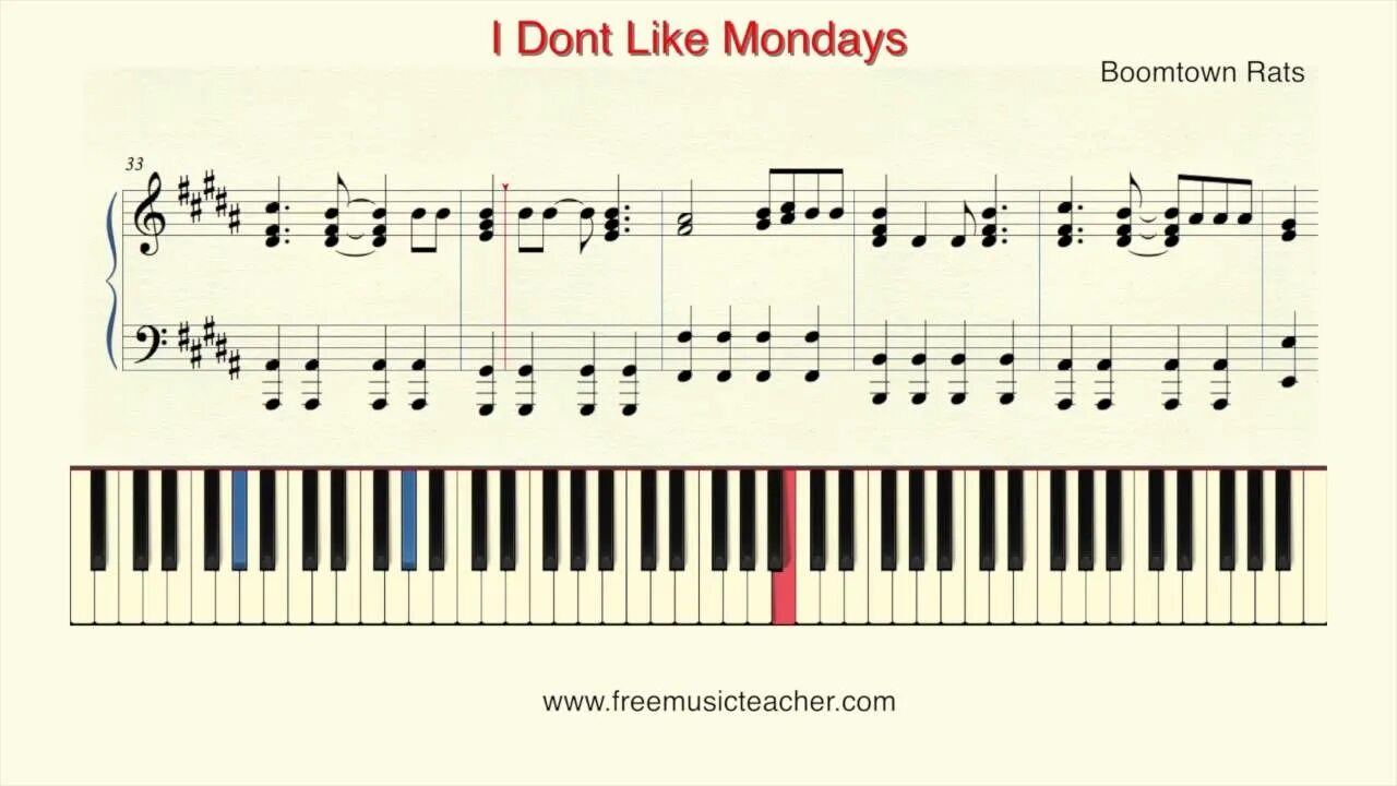 I like saturday. I dont like a monday ноты на фортепиано. #1 uk singles от группы boomtown rats i don&#039;t like mondays.. the fine art of surfacing the boomtown rats. супер-хитом #1 uk singles от группы boomtown rats i don&#039;t like mondays..