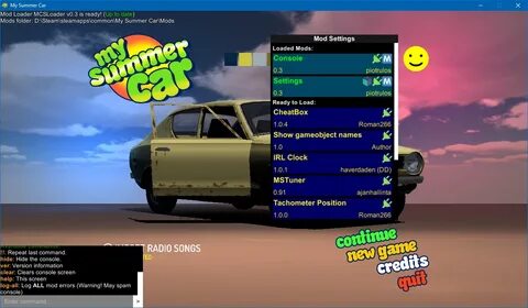 My summer car menu