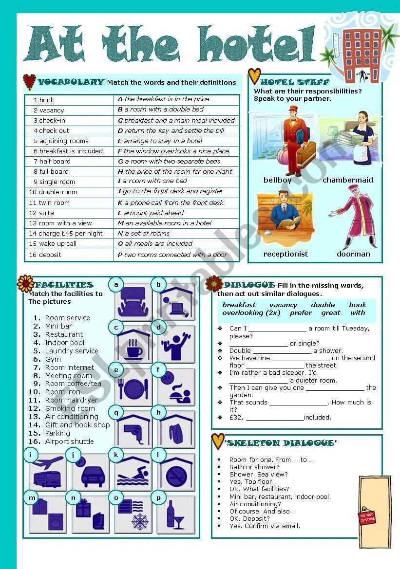 At the Hotel задания. Английский язык в отеле Vocabulary. Урок travelling на английском. At the Hotel Worksheets. Match the signs to the shops