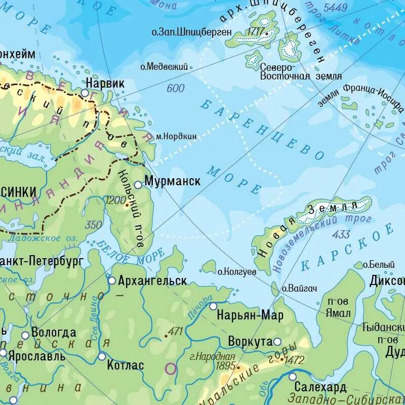 В какой стране находится город мурманск. Острова Северного Ледовитого океана. Острова спчпрного дежовитого оуеана. Баренцево море на карте. Карта Баренцева моря с островами.