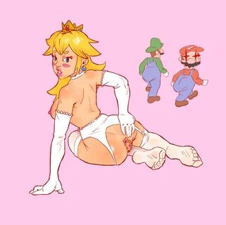 luigi, mario, princess peach, hotel mario, mario (series), meme, pink backg...