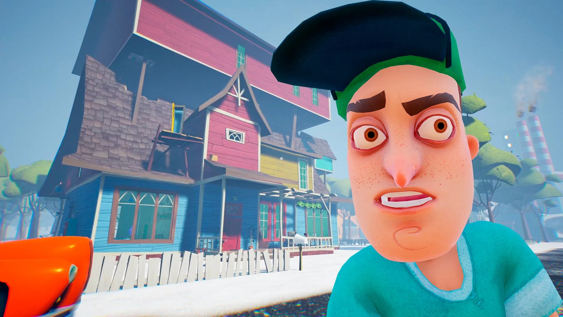 Привет сосед призрак. Новогодний привет сосед. Hello Neighbor 2 дом соседа. Привет сосед Рождество.