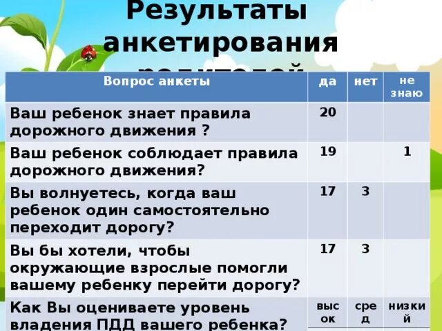 Анкетирование по пдд. Анкетирование по пдд