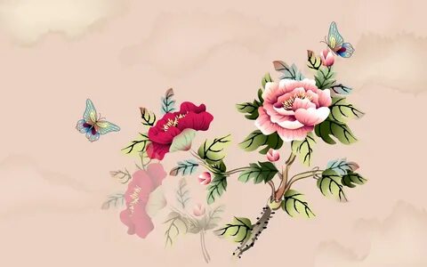 Рисованные цветы обои