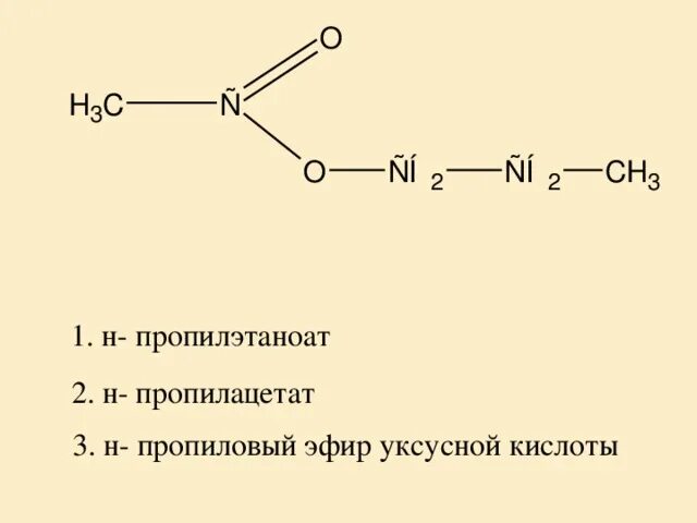 Пропиловый эфир уксусной кислоты формула. Пропилацетат и пропилэтаноат. Структурную формулу уксусно-пропилового эфира. Н пропиловый эфир уксусной кислоты.