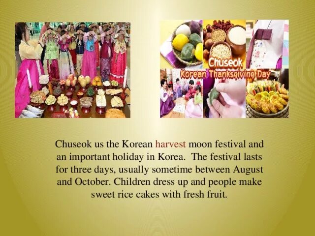 Chuseok is the korean harvest moon