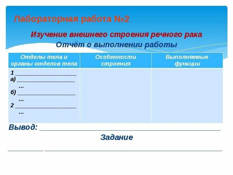 Исследование внешнего строения. Лабораторная работа "изучение внешнего строения ракообразных". Лабораторная работа особенности внешнего строения речного. Лабораторная работа внешнее строение особенности. Лабораторная работа по биологии изучение внешнего строения зубов.