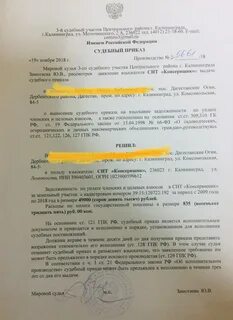 Судебный приказ по взысканию снт