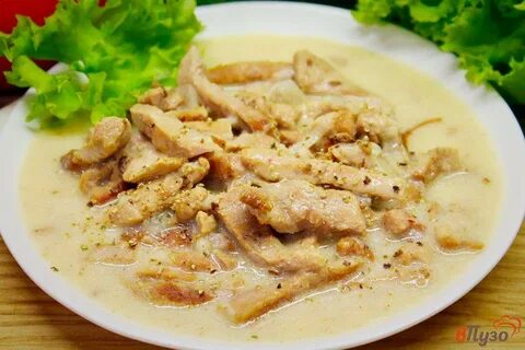 Бефстроганов из свинины с сливками