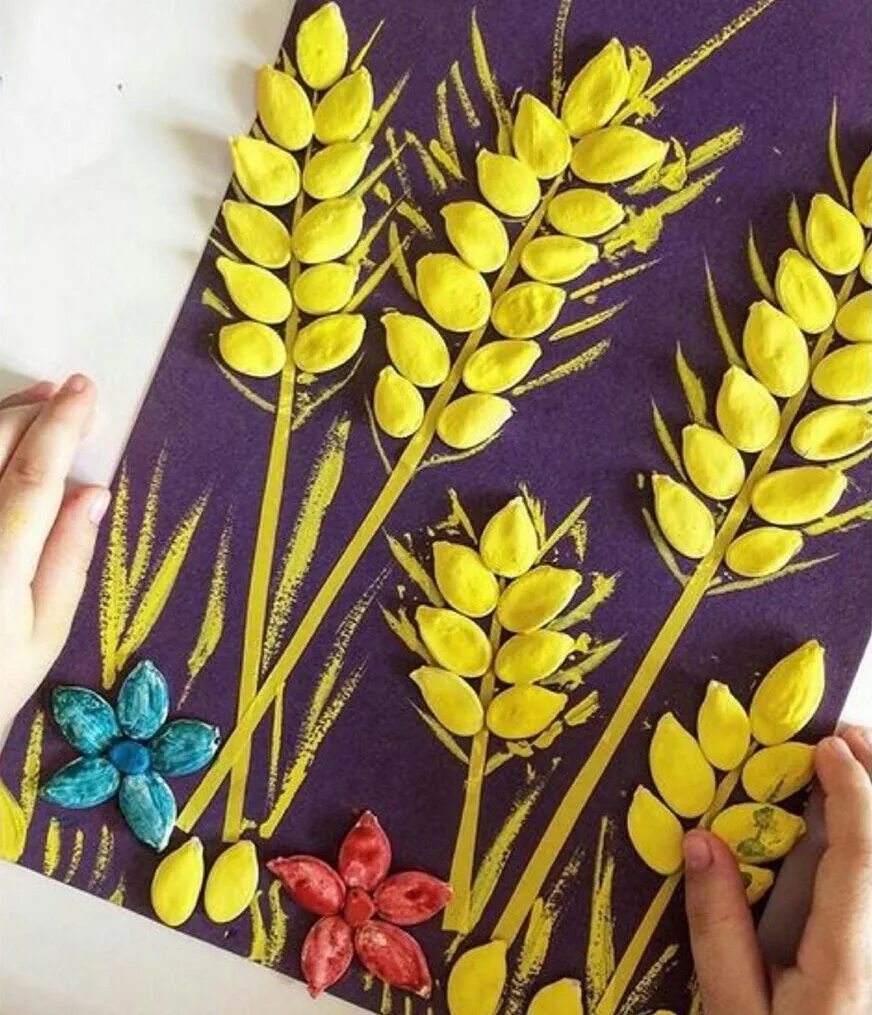 Поделки из семечек своими руками. Колосья из тыквенных семечек. поделки из тыквенных семечек. поделка колосок. колоски из тыквенных семечек.