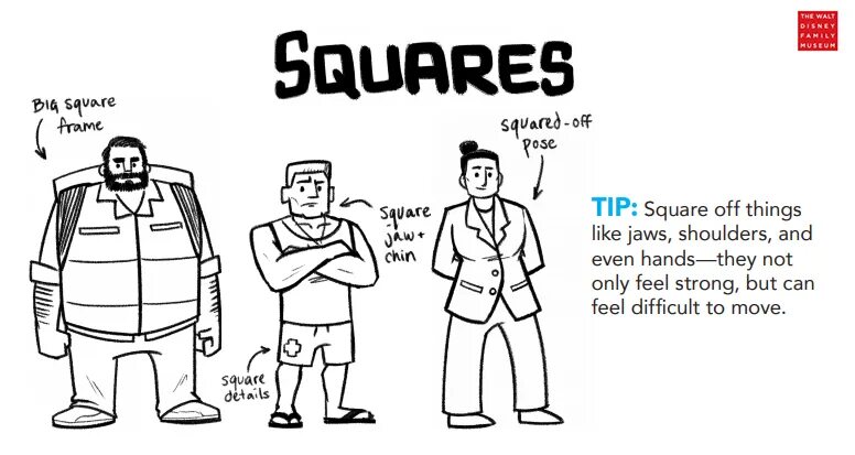 Shape language. Character design shape language. shape language in character design. character with square shape.