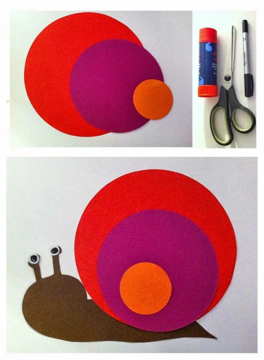 Аппликация из кружочков цветной бумаги. Улитка из цветной бумаги. Кружок детские поделки. Продделка из цветнойбумаги. Аппликация из кружочков.