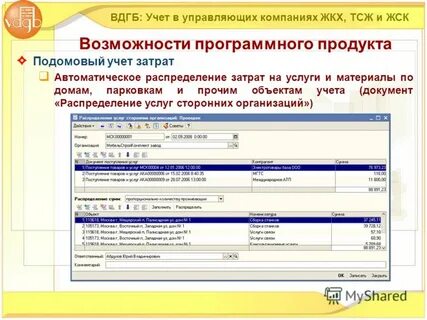 Учет в управляющей компании