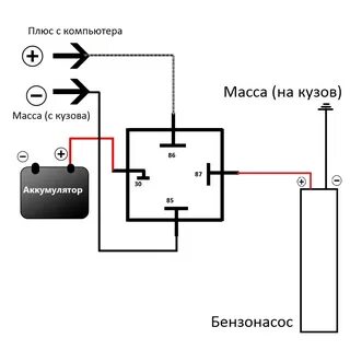 Схема реле бензонасоса