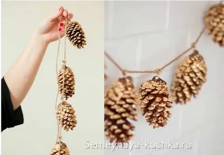 Как вешать шишки на елку