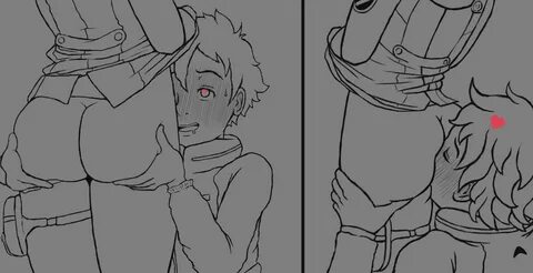 eureka, renton thurston, eureka seven, monochrome, 1boy, 1girls, anonymousr...