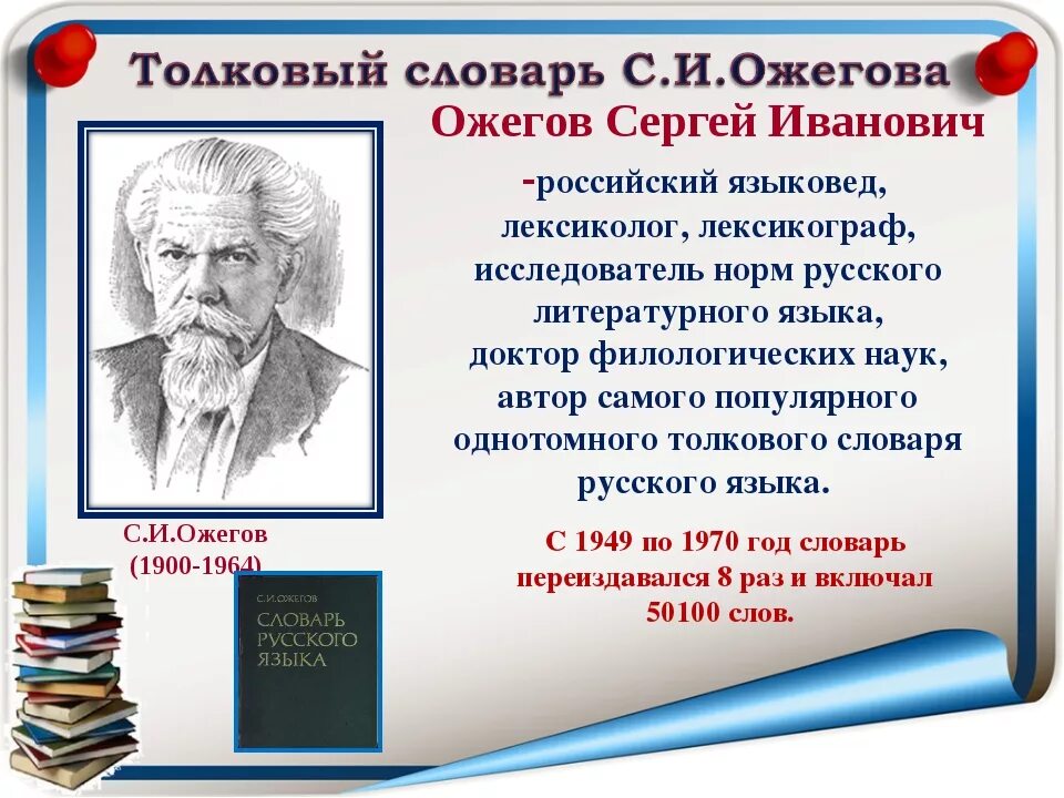 Автор словаря русского языка 6 букв. Ожегов. Создатели словарей русского языка.