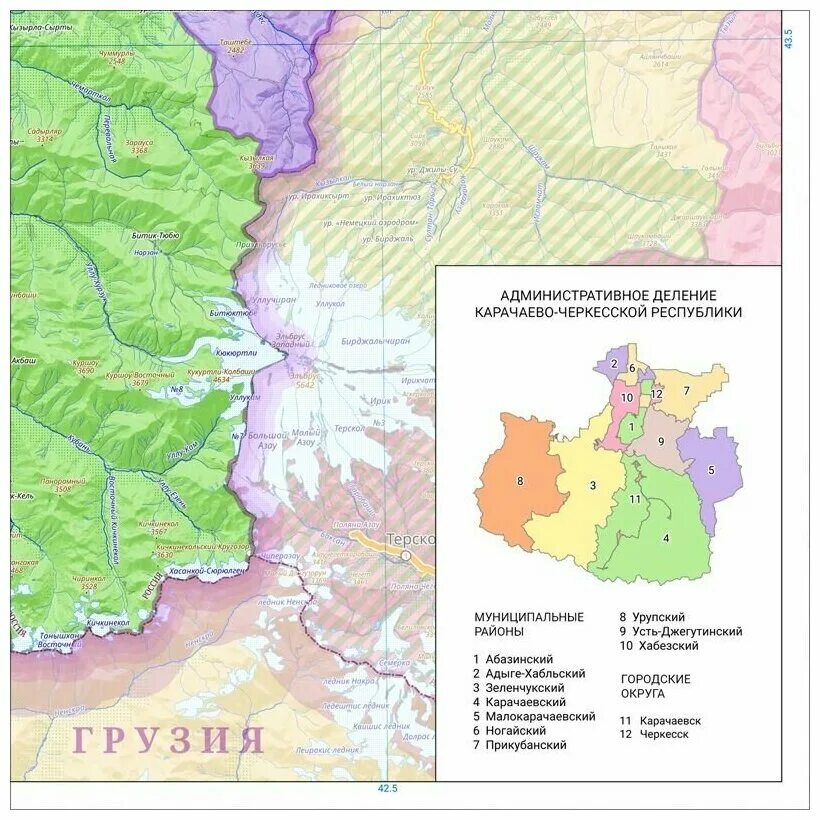 Черкесская республика на карте россии