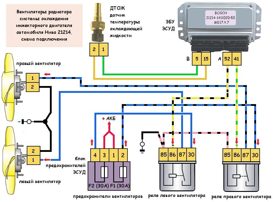 Электросхема вентиляторов охлаждения Нива 21214. Схема включения вентиляторов ВАЗ 2121 инжектор. Схема включения вентиляторов охлаждения Нива 21213. Датчик включения вентилятора Нива 21214.