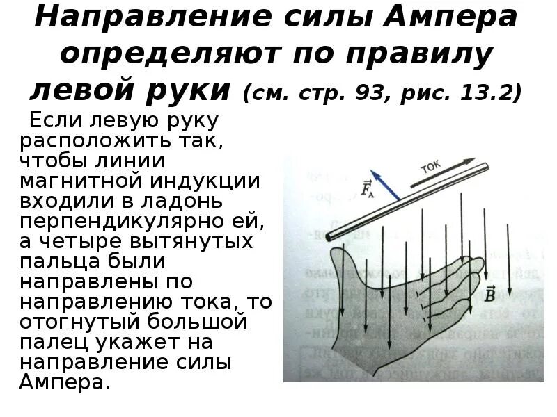 Правило определения силы ампера. Направление силы ампера определяется по правилу левой руки. сила ампера правило левой руки. правило направления силы ампера. найдите направление силы ампера по правилу левой руки.