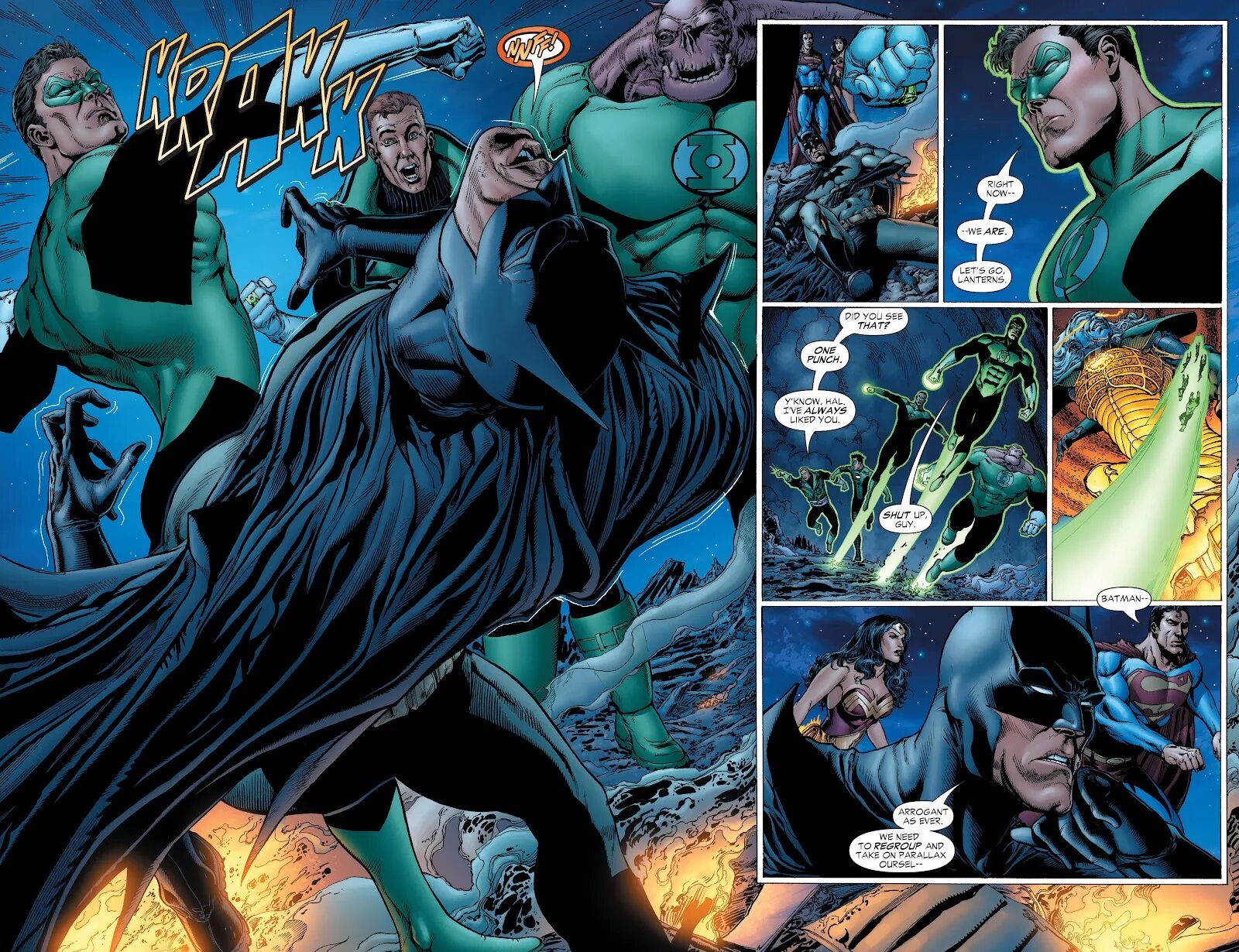 Комикс 6 читать. Бэтмен зеленый фонарь комикс. Бэтмен против зеленого фонаря. Green Lantern Rebirth.