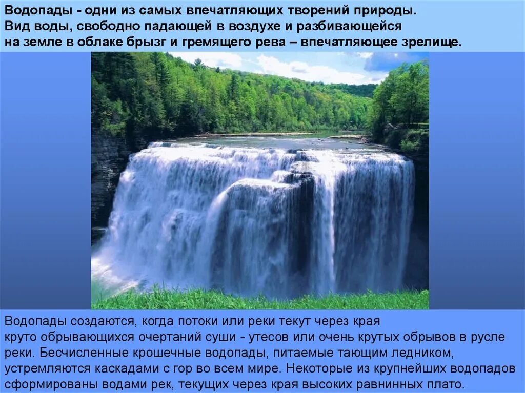 Водопады 6 класс. Презентация на тему водопады. Водопад для презентации.