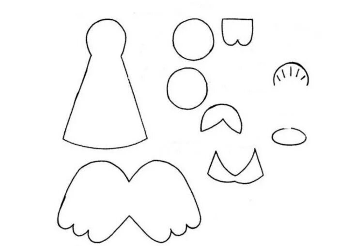 Трафарет ангела. Ангел из бумаги. Ангелочек контур. Новогодние ангелочки для вырезания. Поделка ангел из бумаги.