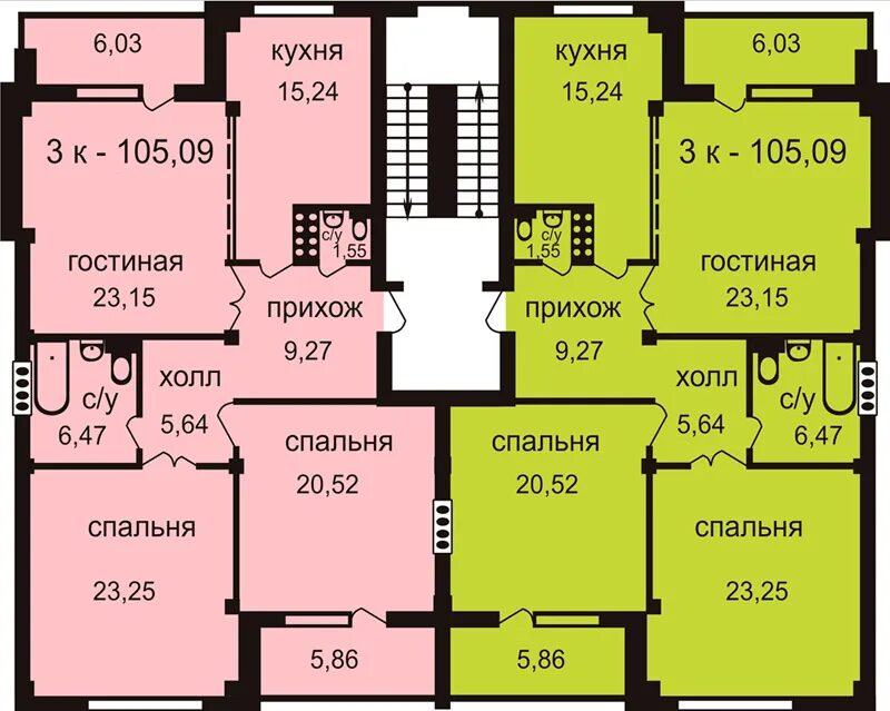 Четыре квартиры на этаже