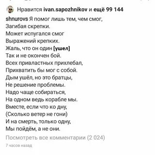 Шнуров написал песню тюль