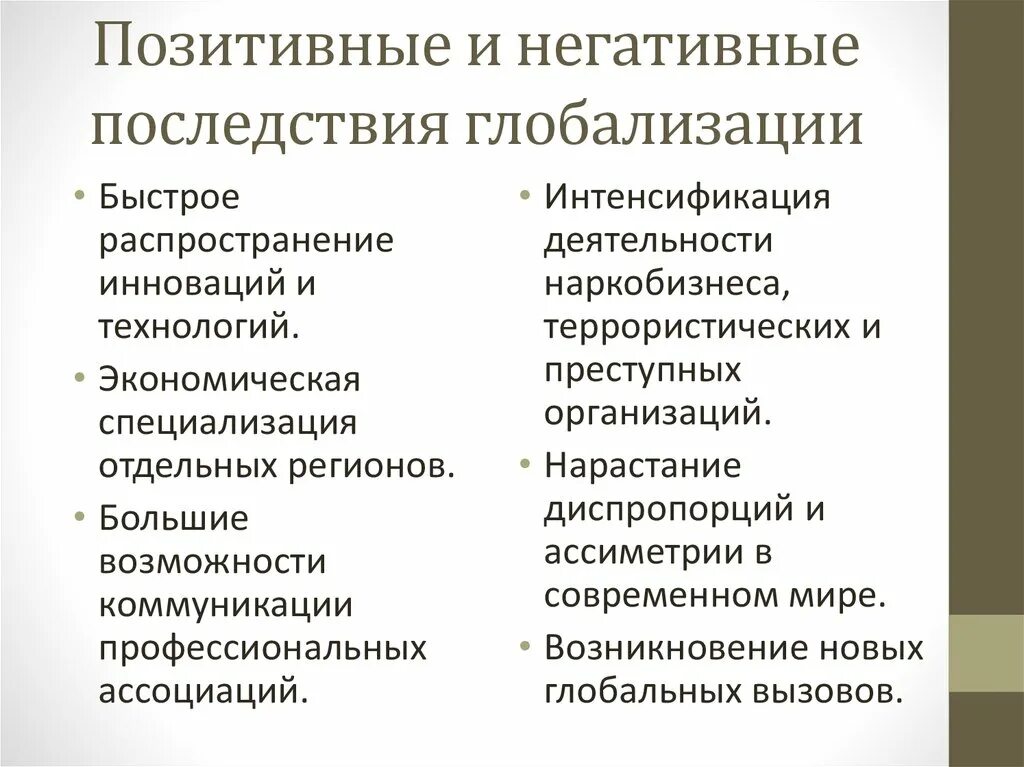 Глобализация общества черты. Положительные и отрицательные последствия глобализации. Негативные последствия глобализации. Положительные последствия глобализации. Позитивные и негативные последствия глобализации.