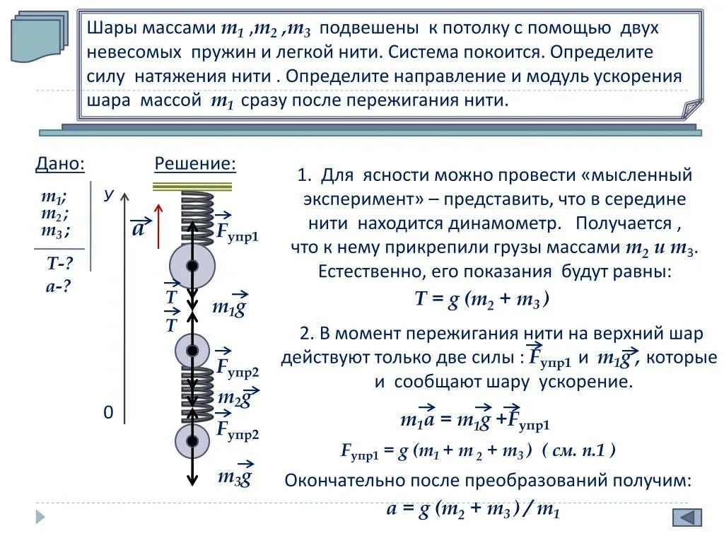 Жесткость пружины н м. Сила натяжения нити 2 груза. Сила натяжения невесомой нити. Пружинный маятник m2=m1+0,6. Сила натяжения нити формула пружинный маятник.
