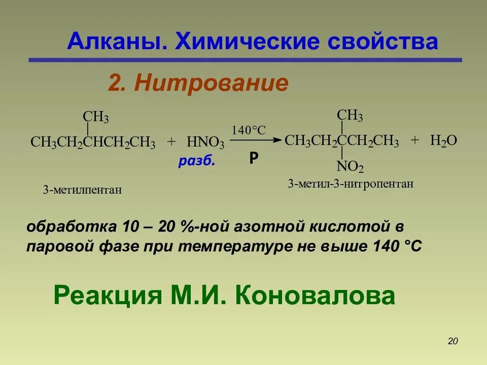 Пентан 4 реакции. Реакция нитрования. Реакция нитрования алканов. Механизм нитрования алканов. Реакция Коновалова (нитрование алканов).