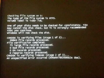 Unspecified error