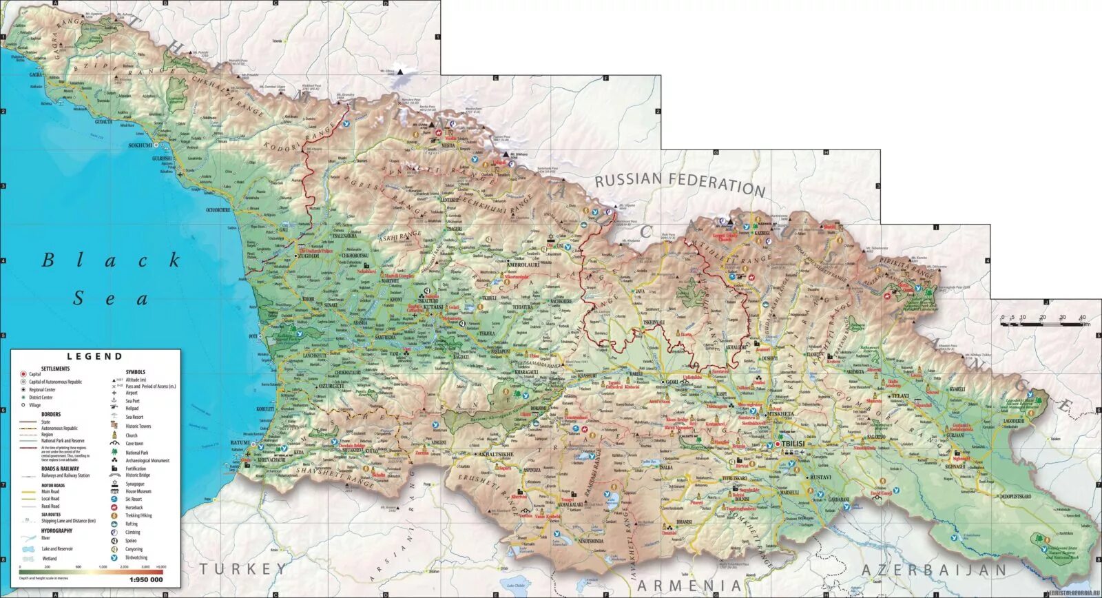 Расположение грузии на карте