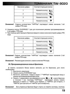 Инструкция пульта сигнализации томагавк