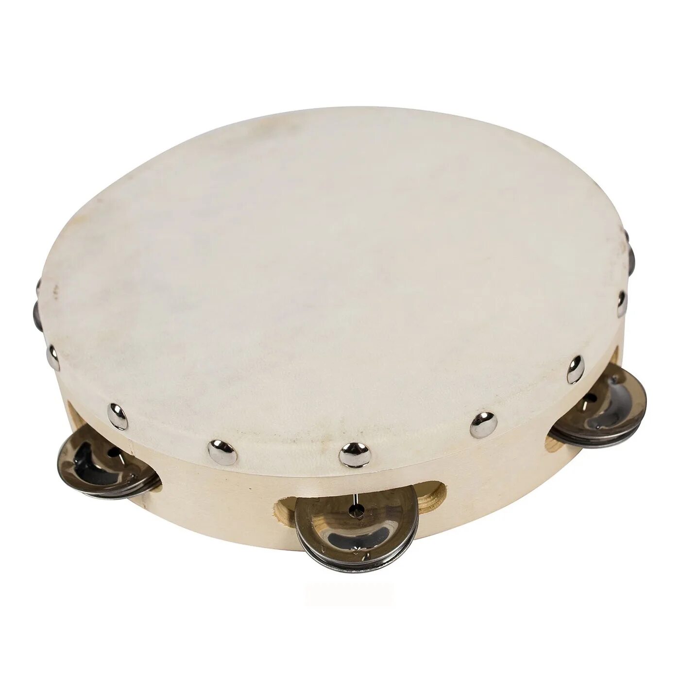 Zebra 10 inch Wood Round Hand Held Tambourine with 8pcs Bell For Children Educat