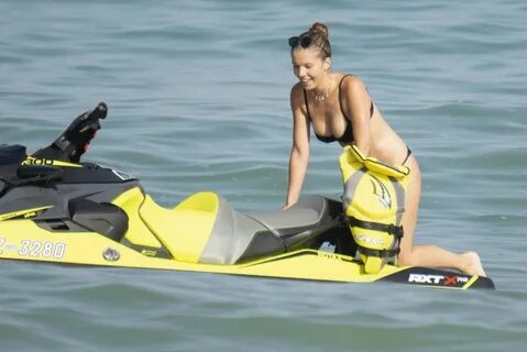 Victoria Swarovski in Black Bikini in Marbella. 