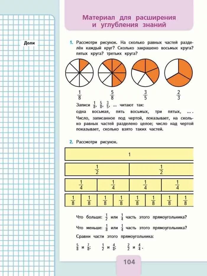 Дроби 4 класс учебник Моро. Учебник математики 4 класс Моро школа России. Школа России 4 класс математика учебник дроби и доли. Доли 3 класс учебник школа России. Математика 3 класс 2 часть дроби