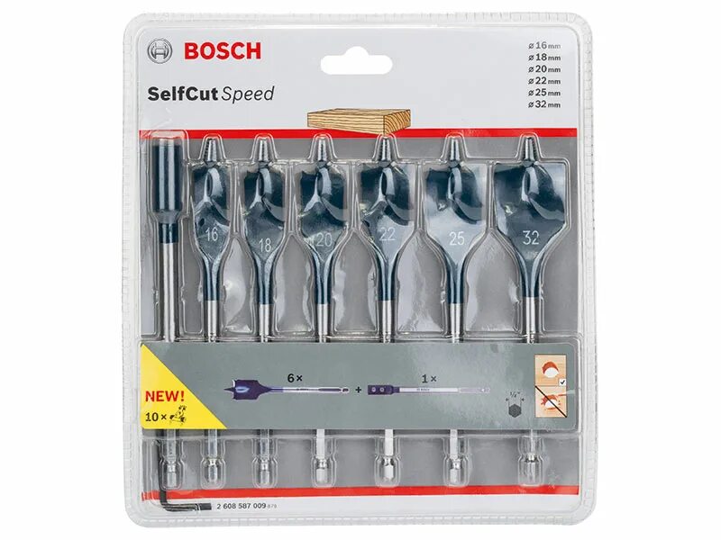 Bit speed. Набор сверл bosch self cut speed 2.608.587.009. bosch 2608587009. набор перьевых сверл по дереву bosch. bosch 2.608.587.114 16 мм.