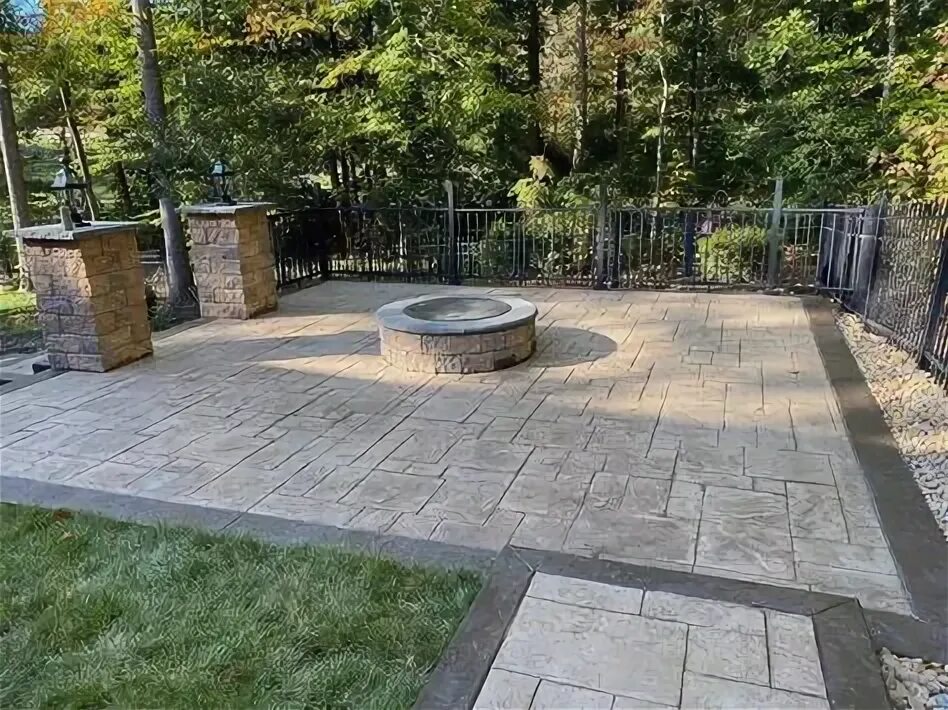 Related image Concrete backyard, Backyard patio designs, Concrete patio