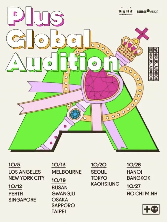 Source music audition. Global audition. plus global audition. audition big hit. hybe entertainment.