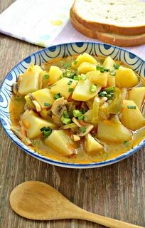 Картофель тушеный с грибами рецепт