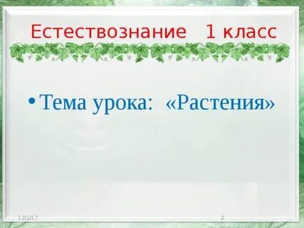Урок естествознания