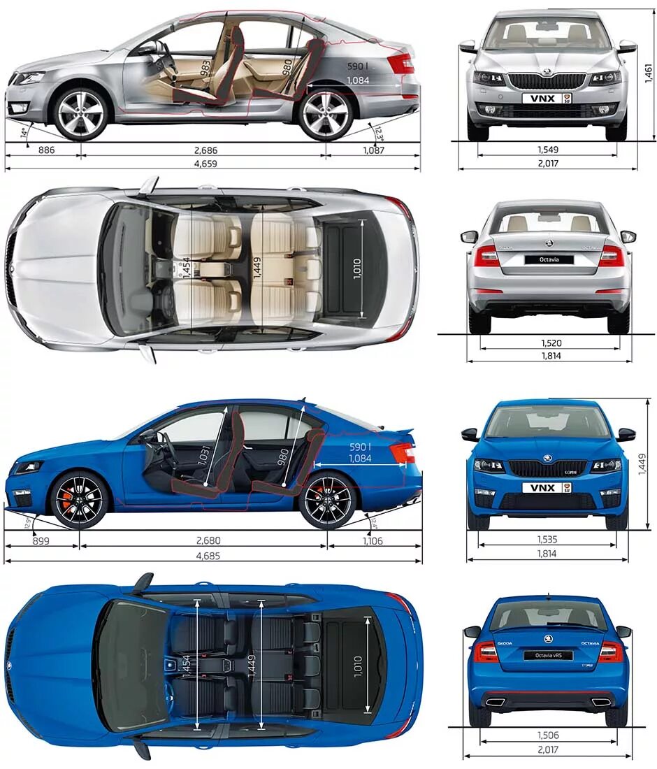 Skoda octavia габаритные размеры. Габариты Шкода а7. Габариты шкоды Октавии а7.