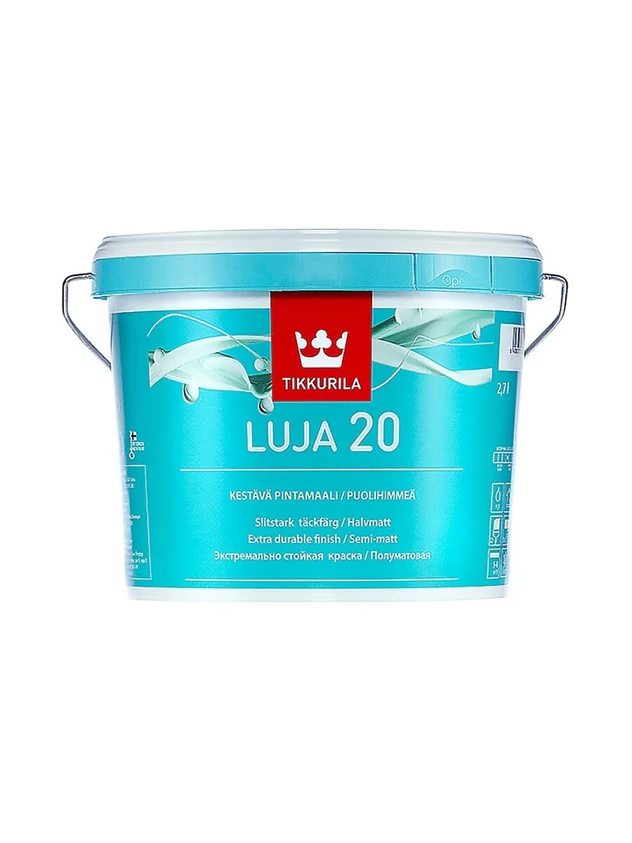 Тиккурила луя 7. Краска tikkurila luja 20 полуматовая. краска экстра-стойкая luja 40 c полуглянцевая. тиккурила краска экстра - стойкая luja a 40. луя 7 матовая 9 л (1) краска акрилатная &quot;тиккурила&quot;.