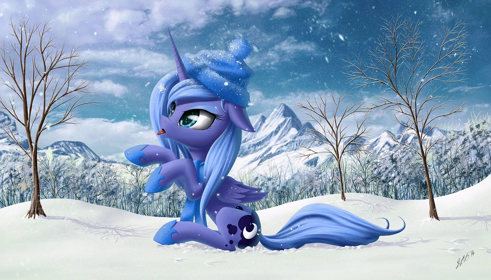 My little pony год. МЛП принцесса Луна новогодний арт. МЛП зима. МЛП зима арт. Красивый пони новогодний.