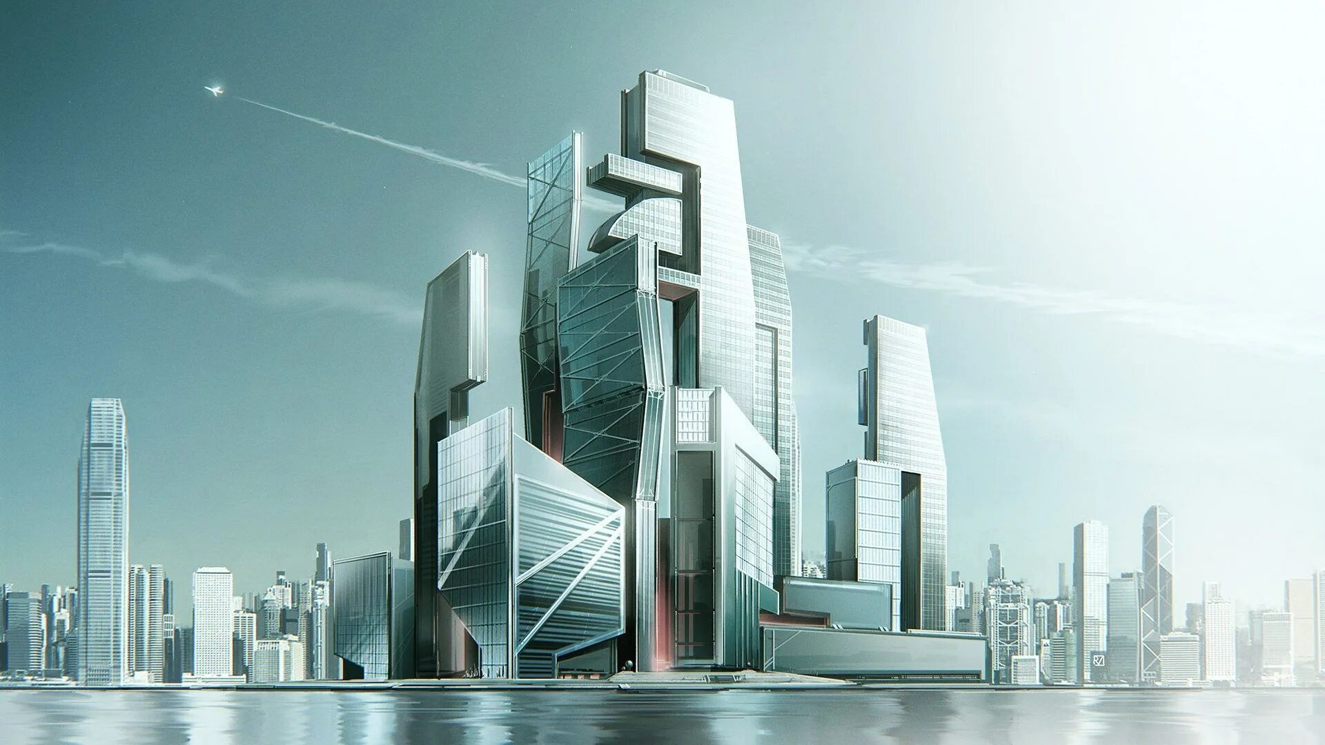 Футуристические небоскребы. Современные небоскребы. Хай тек город. Хай тек город. Хай тек город.