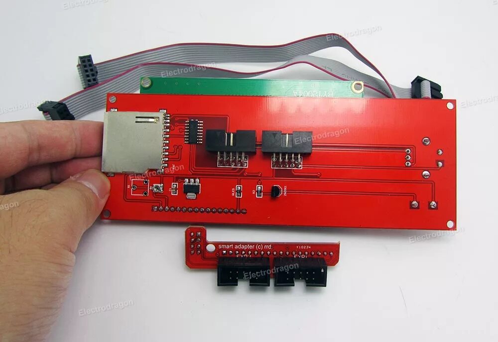 Reprapdiscount smart controller. Lcd 2004. 2004a lc-дисплей с контроллером. smart adapter ramps.