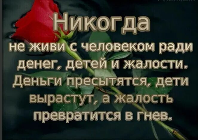 Никогда не живите с человеком ради денег детей и жалости. Не живи с человеком ради денег детей. Никогда не живи с человеком ради детей. Никогда не живи с человеком ради денег. Ради жалко