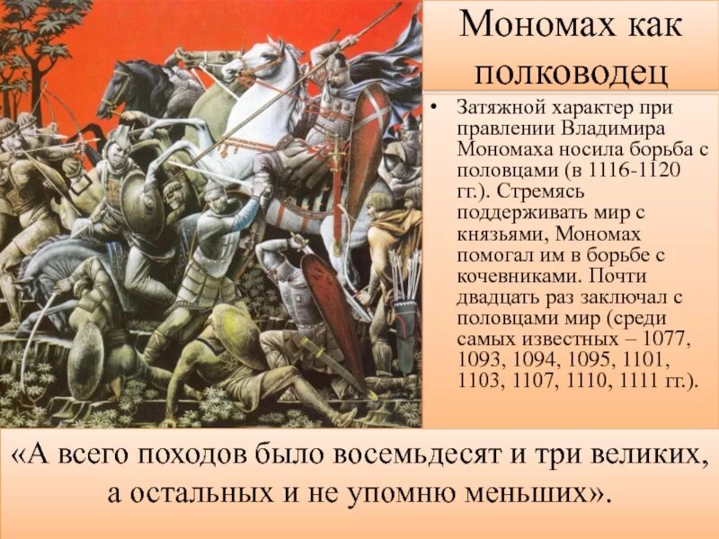 Походы против половцев даты. Битва Владимира Мономаха с половцами. 1111 Год борьба Владимира с половцами. Сражения Владимира Мономаха против Половцев.